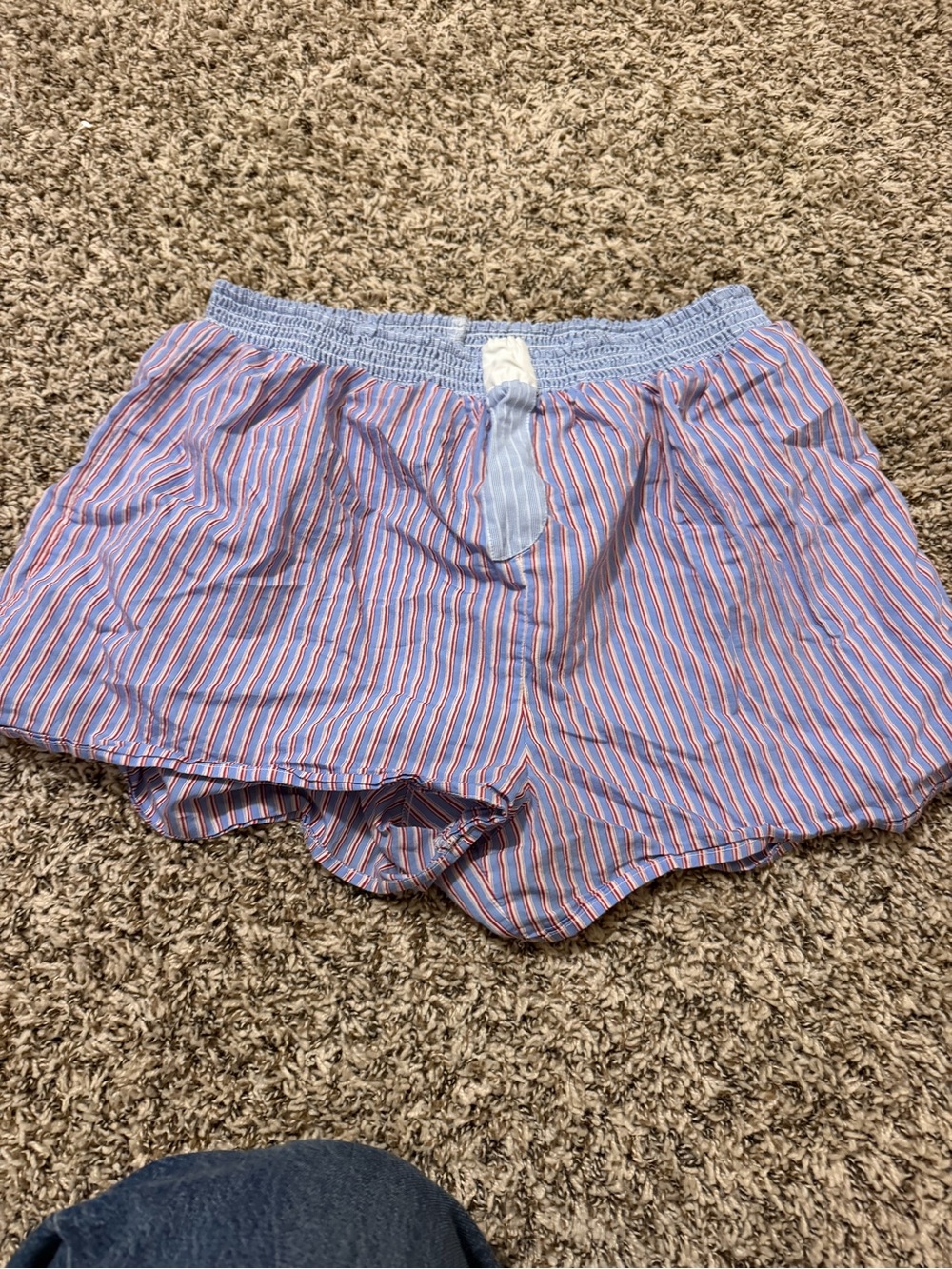 Blue and Red Striped Women’s Lounge Shorts